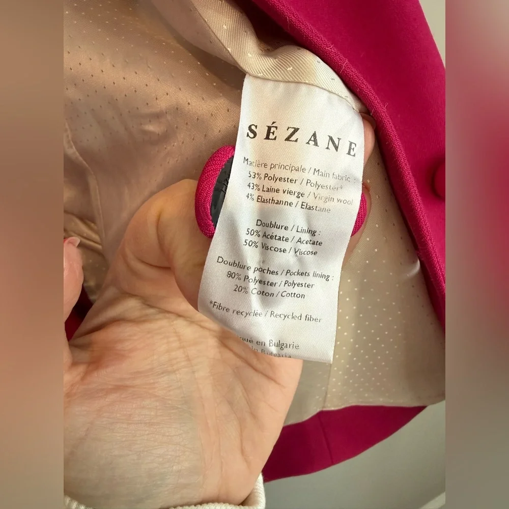 Sezane Raspberry Double-Breasted Blazer - Picture 6 of 11